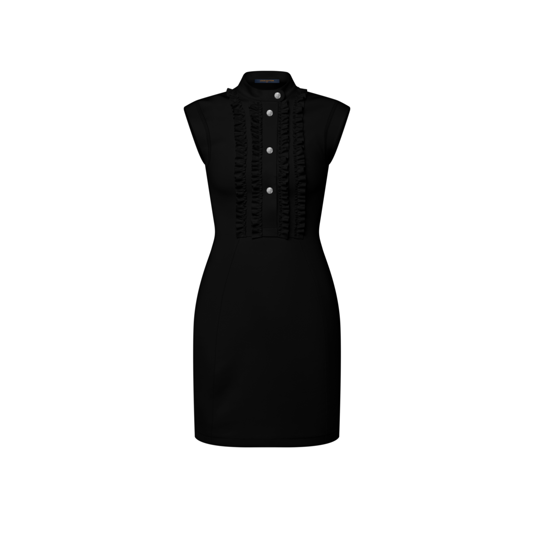 Ruffle Trim Technical Jersey Dress - Ready-to-Wear | LOUIS VUITTON